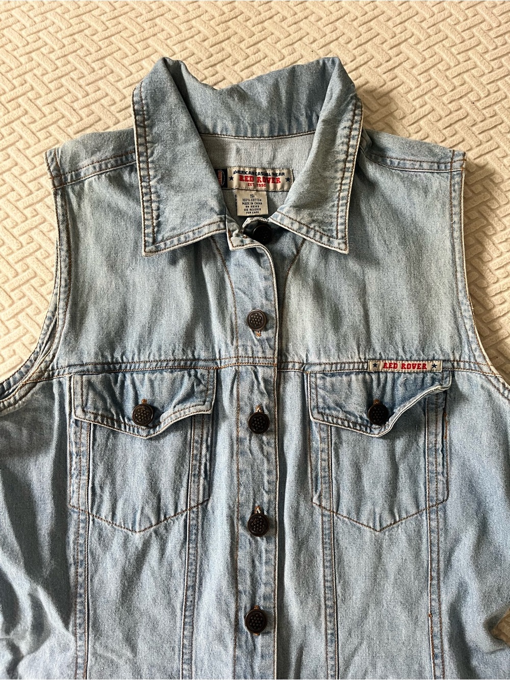 Vintage Denim Romper Red Rover